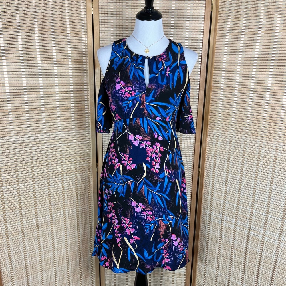 Maeve Anthropologie Cold Shoulder Floral Dress